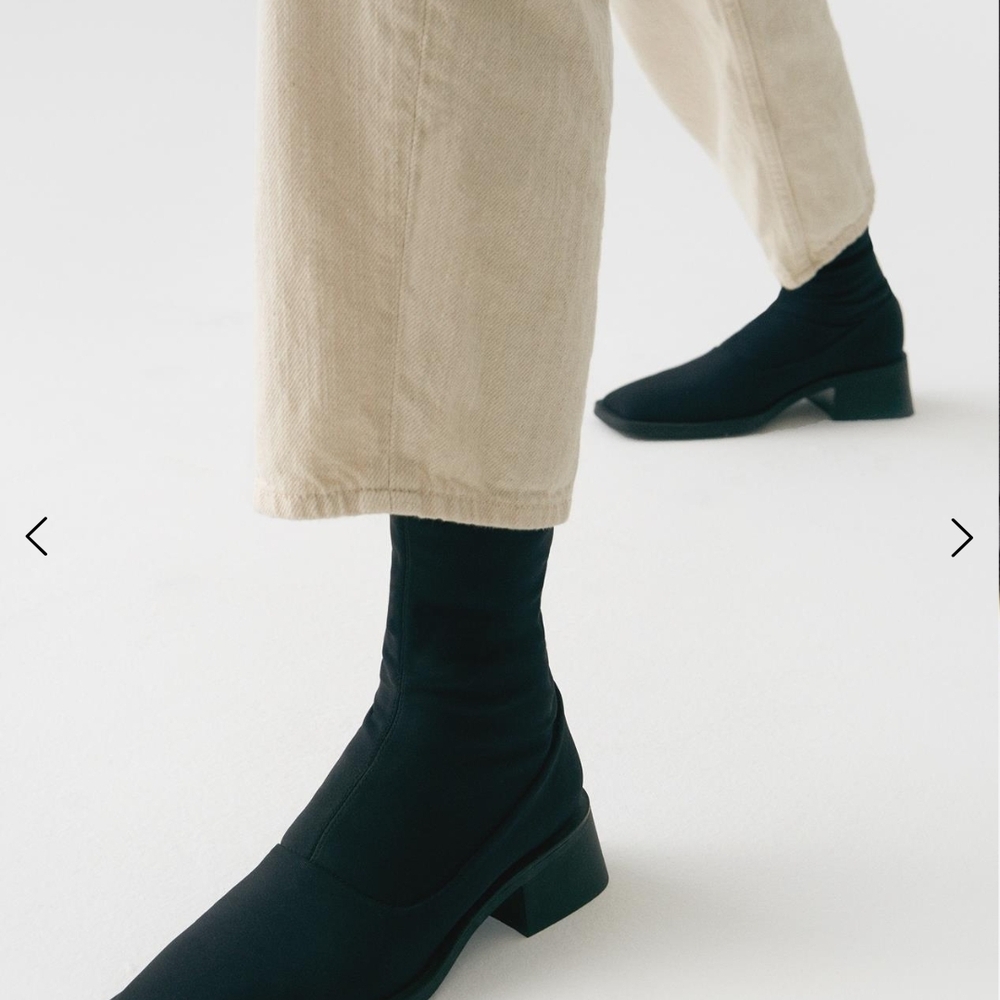 Vegan Square Toe Heel Boots - Vagabond Women's Size 9 Blanca Textile Heel Boots